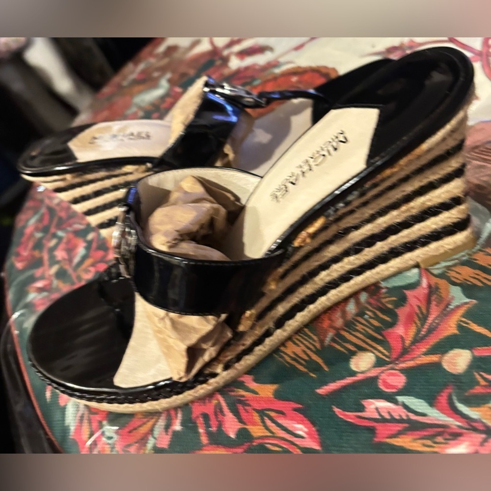 Michael Kors Black  Palm Beach Wedge Shoes - Picture 2 of 6